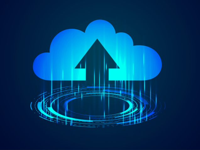 digital web cloud computing background for online data transfer vector