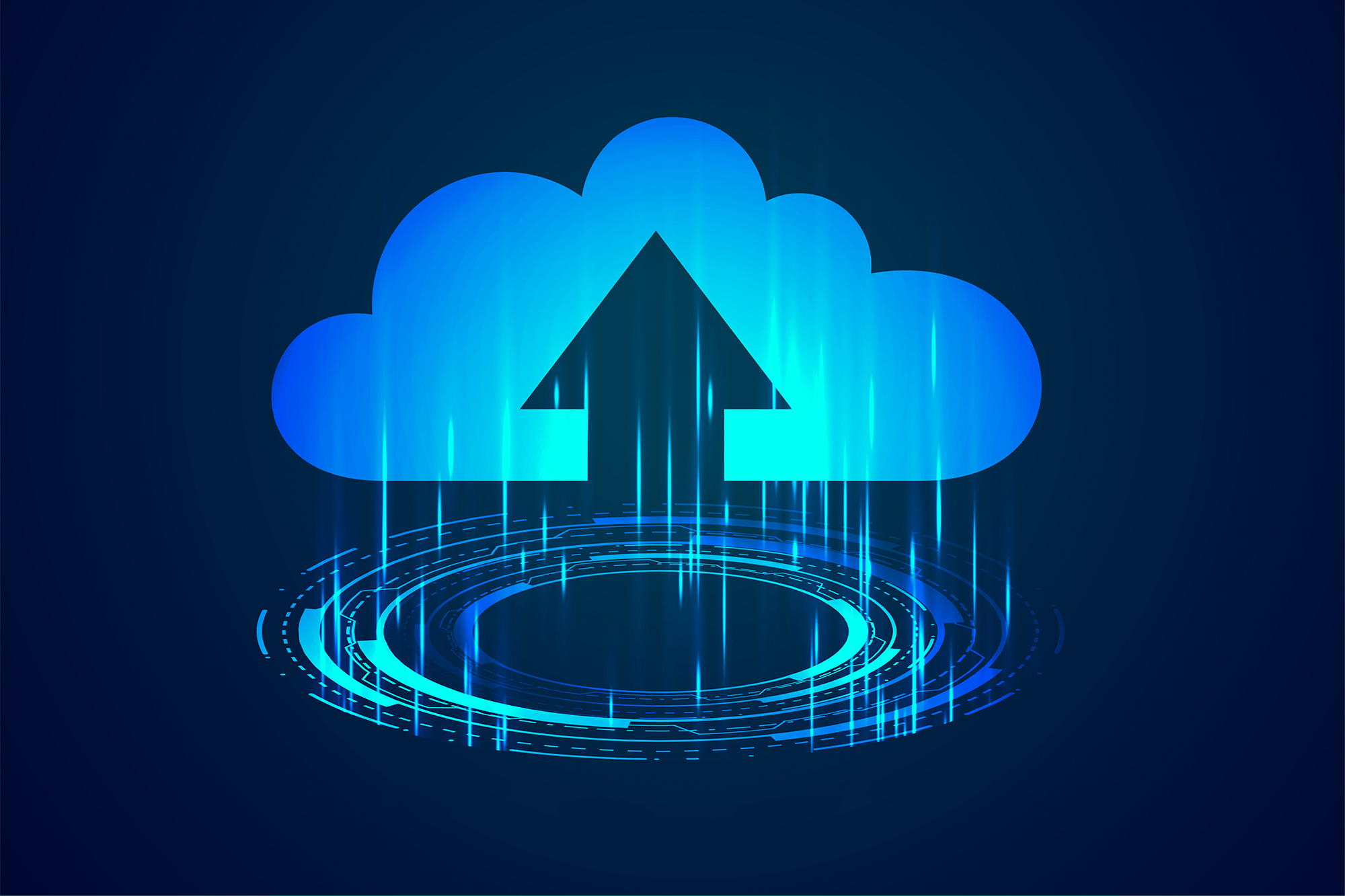 digital web cloud computing background for online data transfer vector